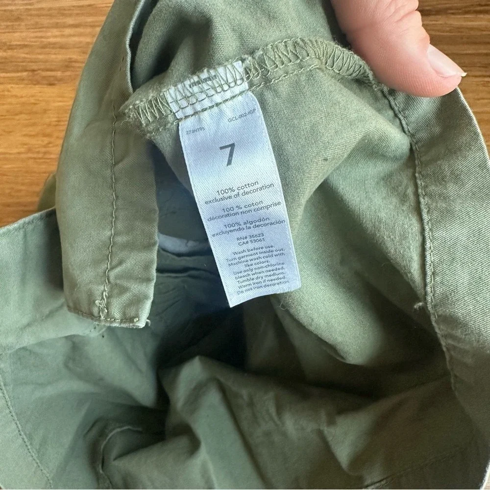 CARTER'S Girls Size 7 Fairy‎ Floral Butterfly Green Twill Jacket Cinch Waist